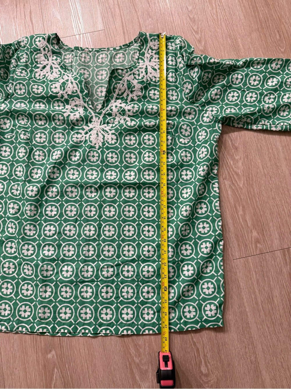 Green Patterned Blouse - Picture 4 of 4